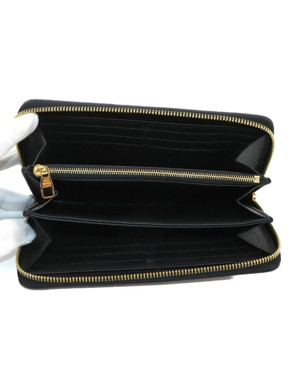 Louis Vuitton Bicolor Monogram Empreinte Zippy Wallet Leather Black